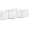 vidaXL buet gabionkurv 400x30x100/120 cm galvaniseret jern