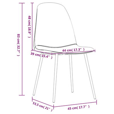 vidaXL spisebordsstole 4 stk. 45x53,5x83 cm kunstlæder mørkebrun
