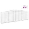 vidaXL buede gabionkurve 10 stk. 400x30x120/140 cm galvaniseret jern