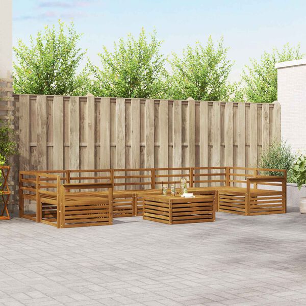 vidaXL Udend&oslash;rs sofagruppe 8 pcs Naturfarvet Massivt Akacietr&aelig;