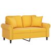 vidaXL 2-personers sofa med puder og hynder 120 cm velour lysegul