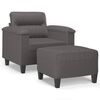 vidaXL sofastol med fodskammel 60 cm kunstl&aelig;der gr&aring;