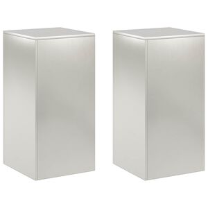 vidaXL Planteholder 2 pcs S&oslash;lv 40 x 40 x 80 cm St&aring;l