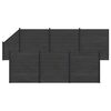 vidaXL Hegnspanel 7 pcs WPC og Aluminium Sort