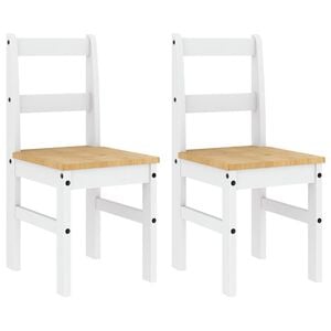 vidaXL spisebordsstole 2 stk. PANAMA 40x46x90 cm massivt fyrretr&aelig; hvid