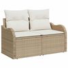 vidaXL Havesofa S&aelig;t 8 pcs Beige og creme Polyrattan og st&aring;l og glas