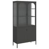 vidaXL skab 90x40x180 cm glas og st&aring;l sort