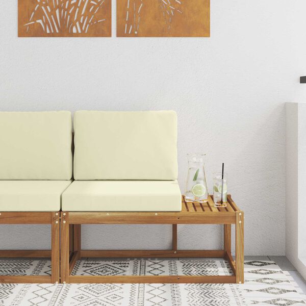 vidaXL Udend&oslash;rs Modulsofa med pude Naturfarvet 91 x 63 x 73 cm