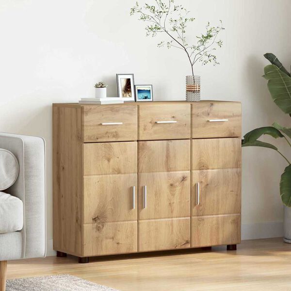 vidaXL Sideboard med hylde FLORIN Artisan Egetr&aelig; 88,5 x 30,5 x 73 cm