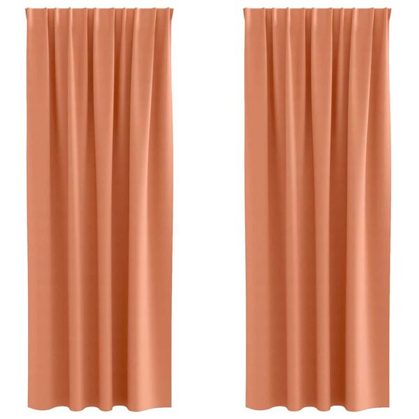 vidaXL M&oslash;rkl&aelig;gningsgardiner med ringe 2 pcs Terrakotta 260 x 140 cm