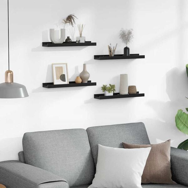 vidaXL v&aelig;ghylder 4 stk. 40x9x3 cm sort