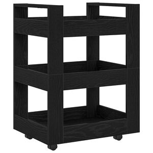 vidaXL K&oslash;kkenvogn Sort eg 60 x 45 x 80 cm Konstrueret tr&aelig;