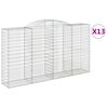 vidaXL buede gabionkurve 13 stk. 300x50x160/180 cm galvaniseret jern