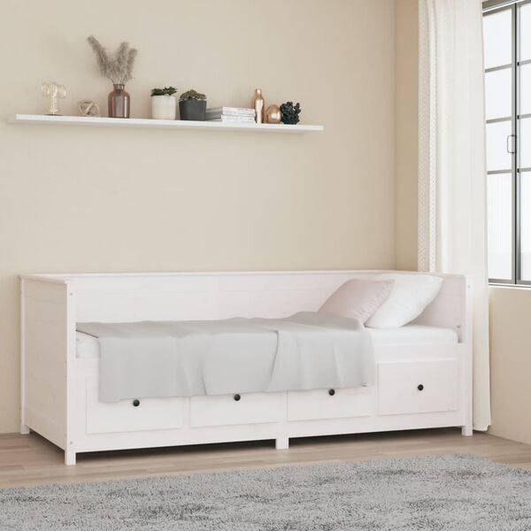 vidaXL daybed uden madras 90x200 cm massivt fyrretræ hvid