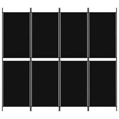 vidaXL 4-panels rumdeler 200x180 cm stof sort