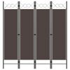 vidaXL 4-panels rumdeler 160x180 cm brun
