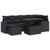 vidaXL sofas&aelig;t til haven 7 dele med hynder polyrattan sort