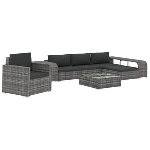 vidaXL lounges&aelig;t til haven 8 dele med hynder polyrattan gr&aring;