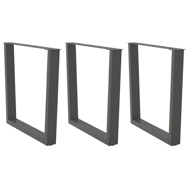 vidaXL spisebordsben V-formet 3 stk. antracit 90 x (72-73,3) cm stål