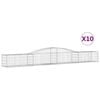 vidaXL buede gabionkurve 10 stk. 400x50x40/60 cm galvaniseret jern