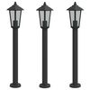 vidaXL udend&oslash;rs standerlampe 3 stk. 80 cm rustfrit st&aring;l sort
