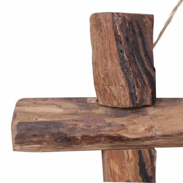 vidaXL spejl m. bj&aelig;lkeramme 50x50 cm genanvendt teaktr&aelig; naturfarvet