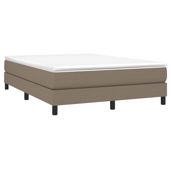 vidaXL Boxspring sengeramme 140x200 cm stof gr&aring;brun