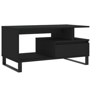 vidaXL sofabord 90x49x45 cm konstrueret tr&aelig; sort