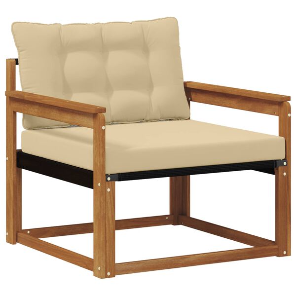 vidaXL Udend&oslash;rs sofagruppe Massiv akacietr&aelig; og Textilene Naturfarvet