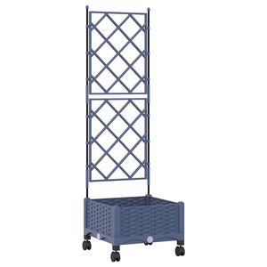 vidaXL Haveplantekasse med espalier og hjul Gr&aring; 40 x 40 x 131,5 cm PP