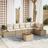 vidaXL Havesofa S&aelig;t med pude 7 pcs Beige Poly rattan
