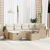 vidaXL Havesofa Sæt med pude med opbevaring 7 pcs Beige Poly rattan