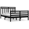 vidaXL sengeramme 135x190 cm Double massivt fyrretr&aelig; sort