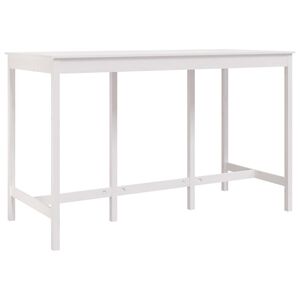 vidaXL barbord 180x80x110 cm massivt fyrretr&aelig; hvid