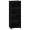 vidaXL bogreol 50x35x125,5 cm massivt fyrretr&aelig; sort
