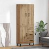 vidaXL Highboard med skuffe 2 pcs Artisan Egetr&aelig; 69,5 x 34 x 180 cm