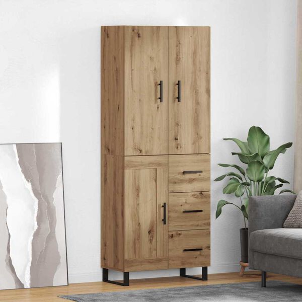 vidaXL Highboard med skuffe 2 pcs Artisan Egetr&aelig; 69,5 x 34 x 180 cm