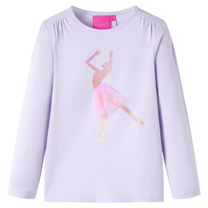 Lang&aelig;rmet T-shirt til b&oslash;rn str. 92 lyslilla