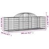 vidaXL buede gabionkurve 8 stk. 200x50x60/80 cm galvaniseret jern
