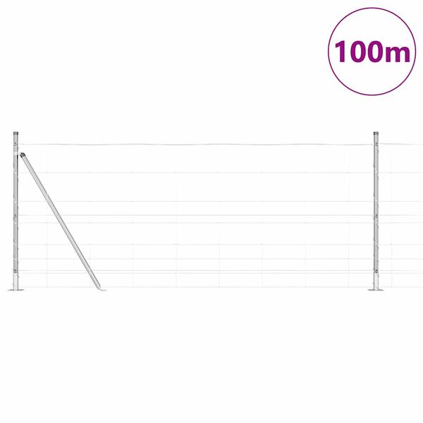 vidaXL Hegnsp&aelig;l Galvaniseret 100 x 1 m St&aring;l
