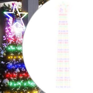 vidaXL juletr&aelig;slys 320 LED'er 375 cm flerfarvet lys