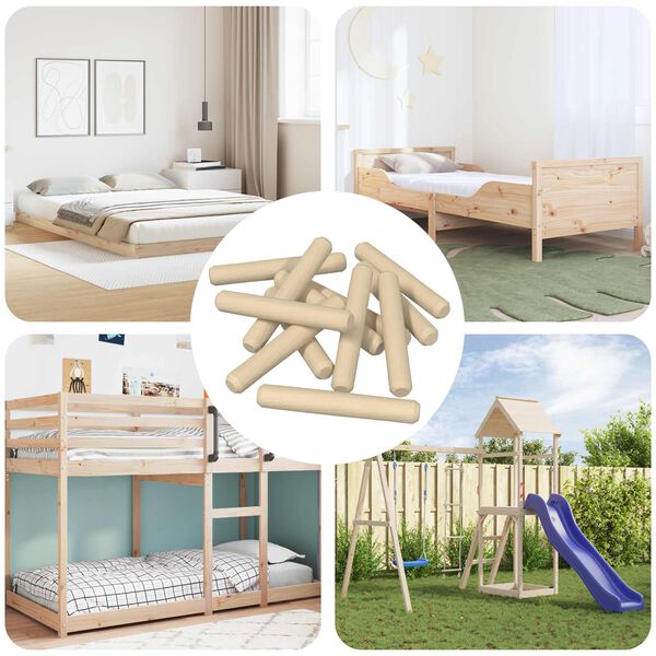 vidaXL Tr&aelig;dowels 12000 pcs Brun Massivt tr&aelig;