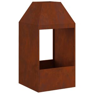 vidaXL Ildsk&aring;l Rusten 50 x 50 x 100 cm Cortenst&aring;l