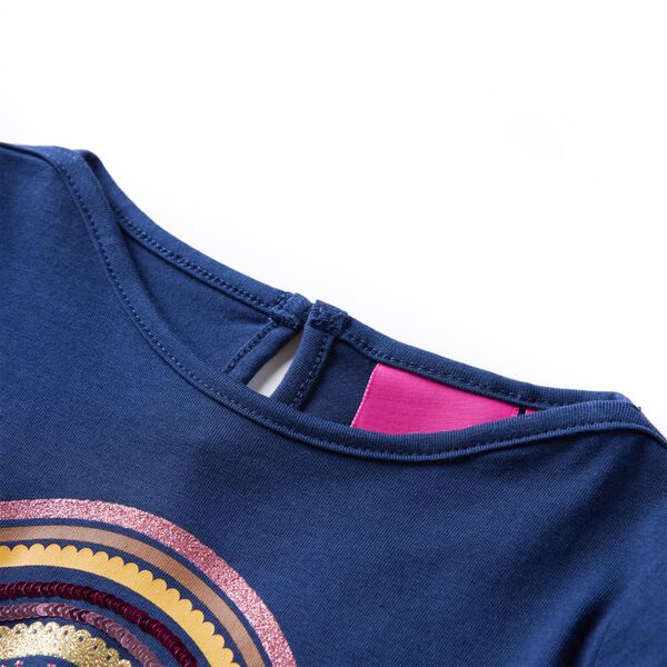 Langærmet T-shirt til børn str. 92 marineblå