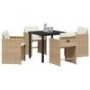 vidaXL Have Spisebordss&aelig;t 5 pcs Beige polyrattan