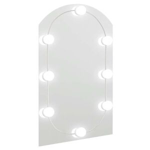 vidaXL spejl med LED-lamper 60x40 cm buet glas