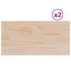 vidaXL bordplader 2 stk. 70x35x1,7 cm rektangul&aelig;r massivt fyrretr&aelig;