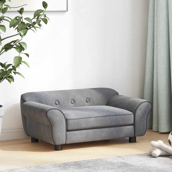vidaXL hundesofa 72x45x30 cm plys grå