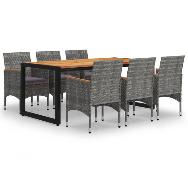 vidaXL spisebordss&aelig;t til haven 7 dele gr&aring;