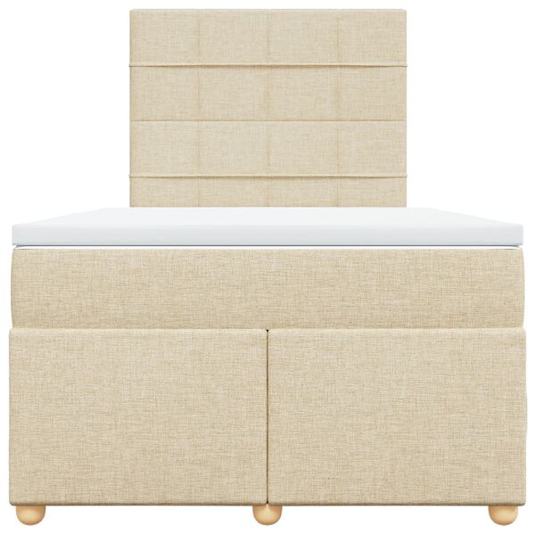 vidaXL kontinentalseng med madras 120x190 cm stof cremefarvet